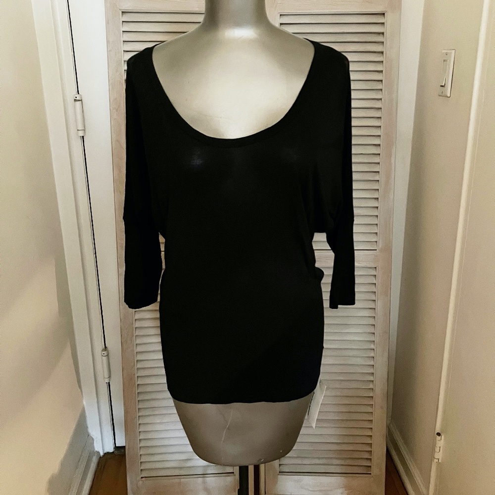 American Apparel dolman sleeve viscose top black small